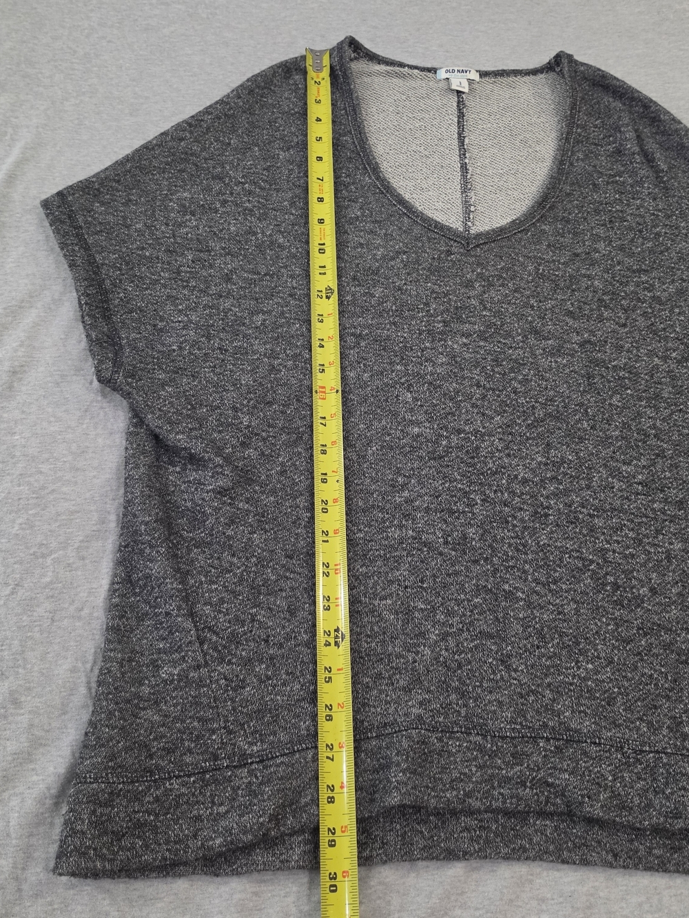 Old Navy Women's Gray V-Neck Short Sleeve Sweatshirt Size Large - Picture 6 of 7